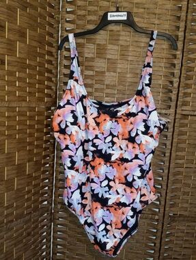 Roatan One Piece Floral Swim Bathing Suit Tropical Vacation Resortwear 3X